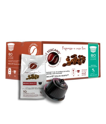 Caffè Toscano Capsules Compatible with Nescafè®* Dolce Gusto®* Coffee Machines BROWN Quality Blend