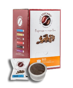 Caffè Toscano capsules compatible with Espresso Point coffee machines Decaffeinated blend BLUE Quality