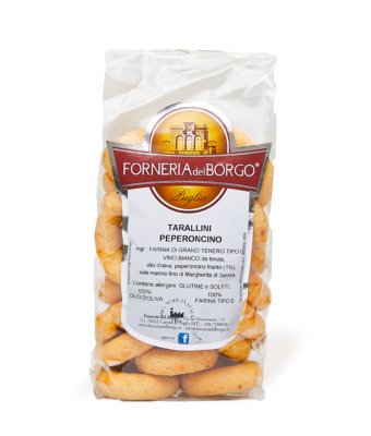 Chilli Tarallini 400gr - Hand Processed Taralli