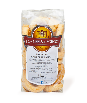 Sesame Seed Taralli 400gr - Apulian Taralli